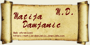 Matija Damjanić vizit kartica